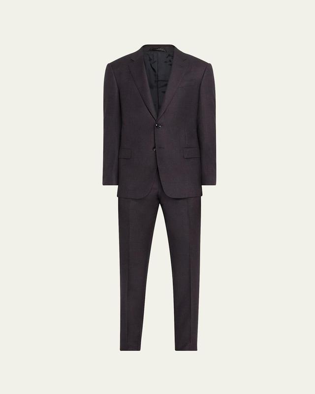 Mens Single-Breasted Wool-Blend Suit Product Image