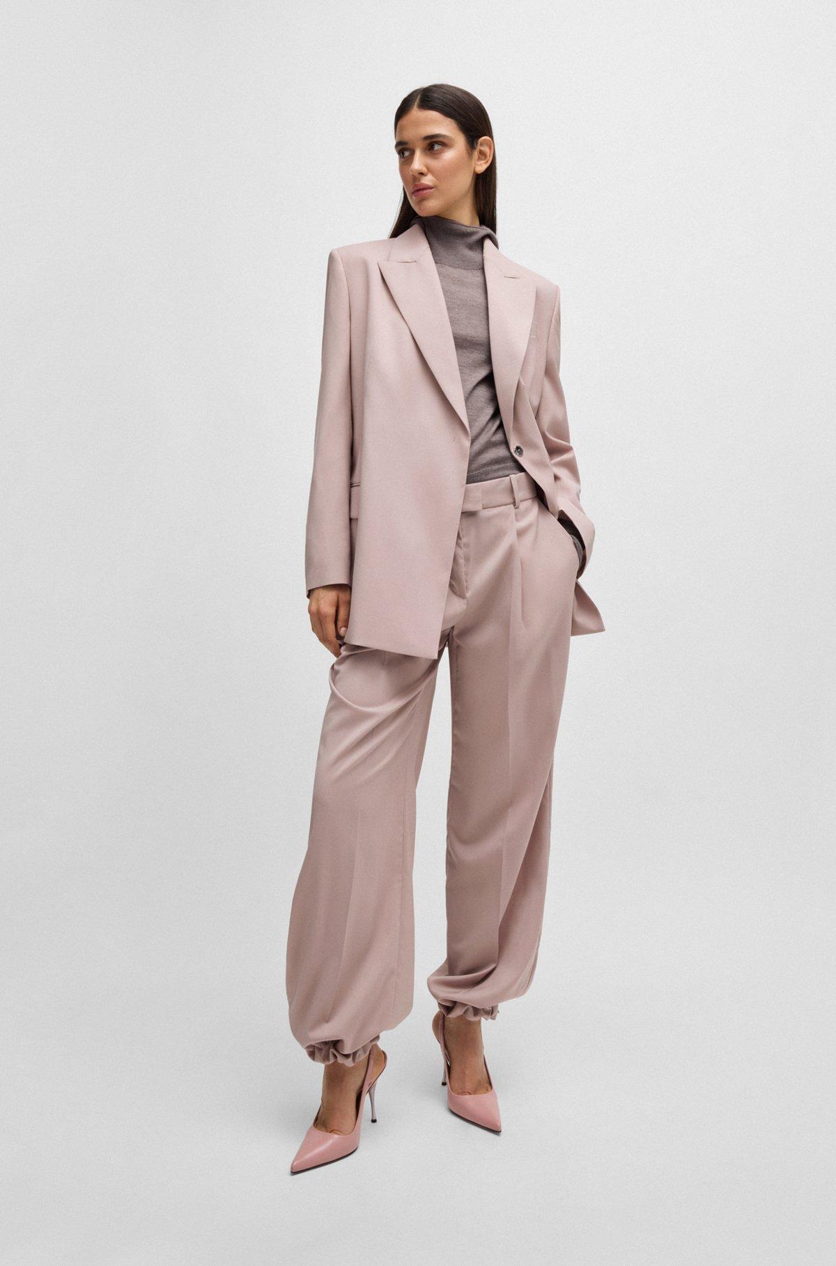 NAOMI x BOSS regular-fit trousers in natural-stretch wool Product Image