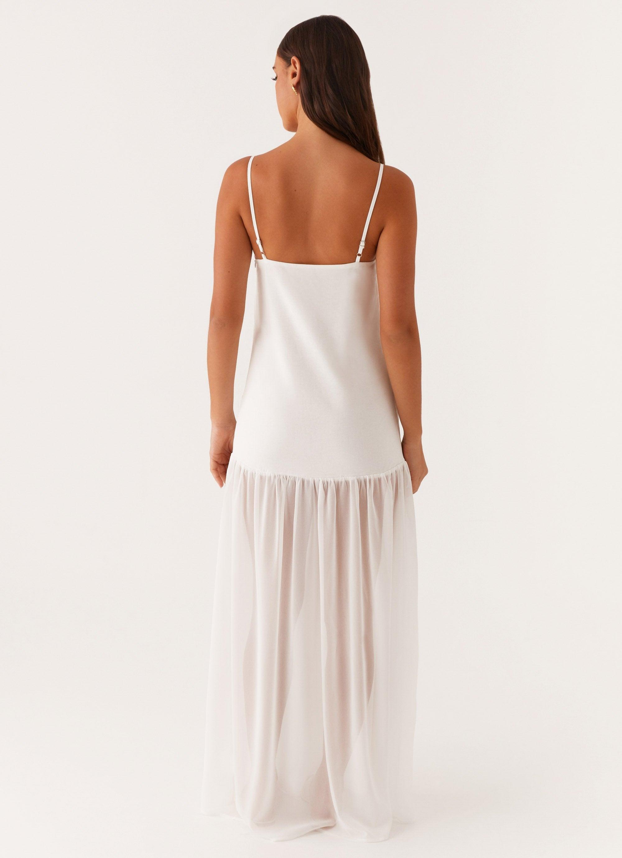 Heavenly Linen Maxi Dress - White Product Image