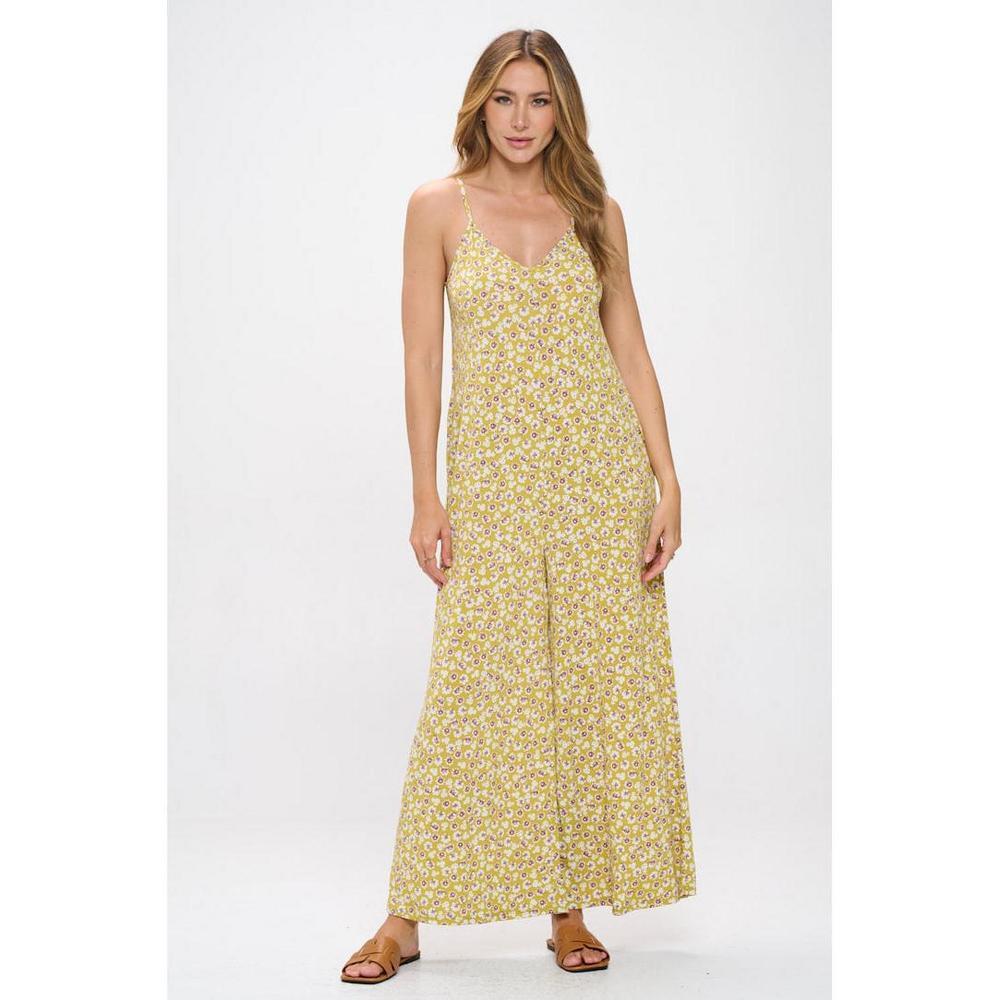 WEST K Women's Alaiya Knit Strappy Jumpsuit - Medium - Yellow Daisy Product Image