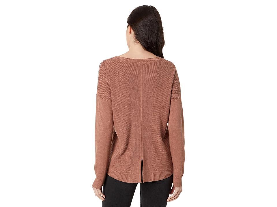 Lilla P Wrapped Seam V-Neck Sweater (Hickory) Women's Clothing Product Image