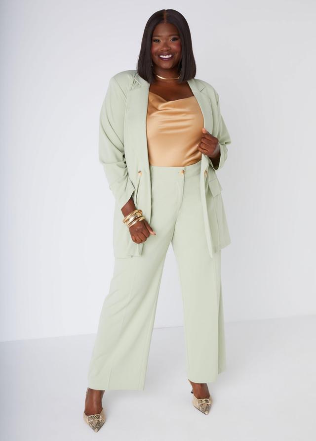 Plus Size High Rise Crepe Trousers, - Ashley Stewart Product Image