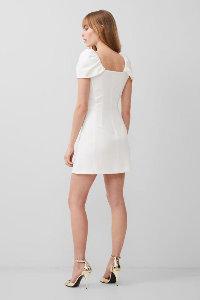 Whisper Gathered Sleeve Dress- Summer White Product Image