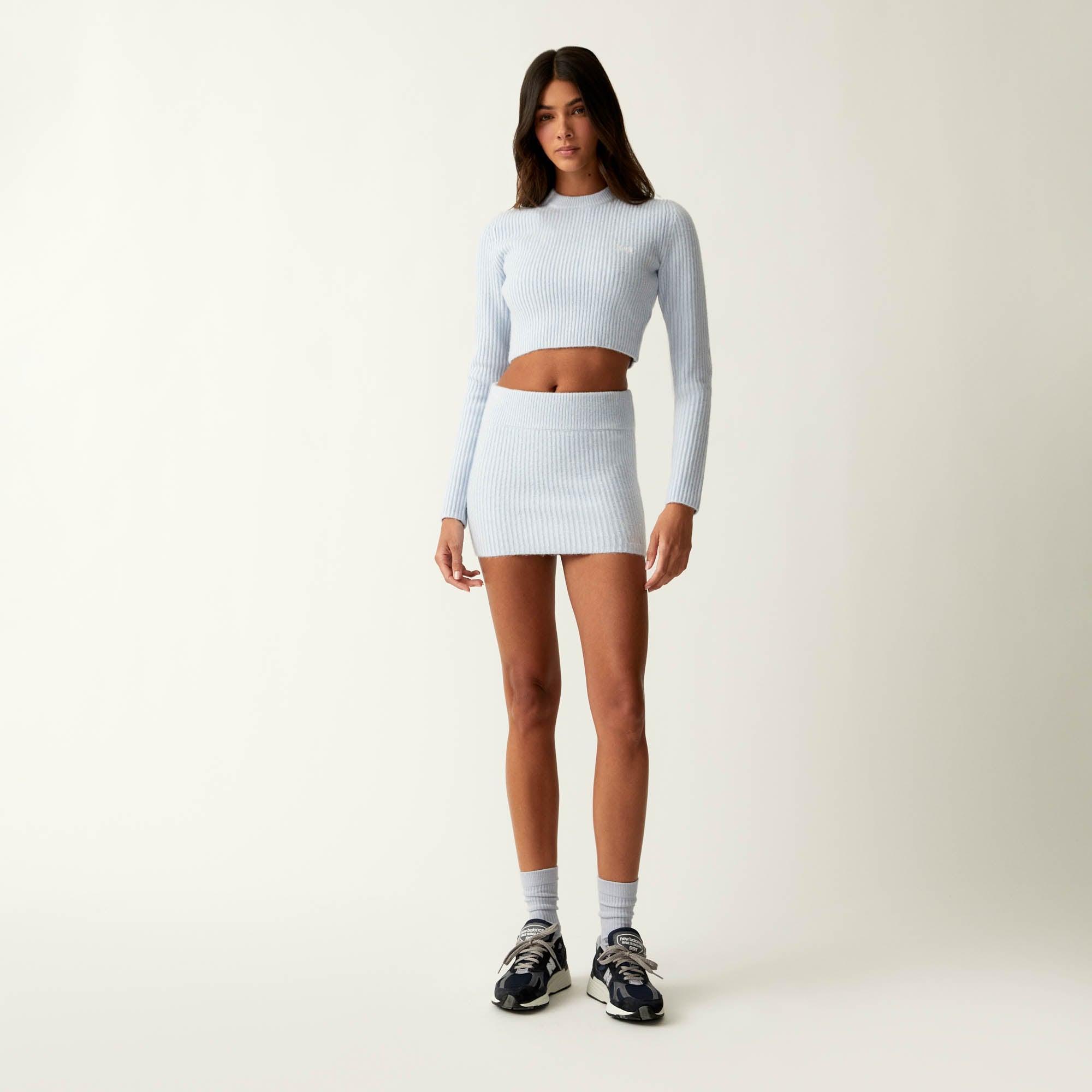 Kith Women Sloane Cropped Plush Rib Sweater - Kyanite Female Product Image