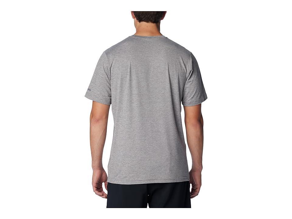 Columbia Kwick Hike Graphic Short Sleeve Tee (Boulder Heather/Tested Tough PDX) Men's Clothing Product Image