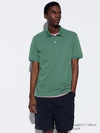 Mens Dry Pique Polo Shirt with Quick-Drying Green XS UNIQLO US Product Image