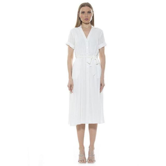 Womens ALEXIA ADMOR Liv Button-Down Midi Shirt Dress Product Image