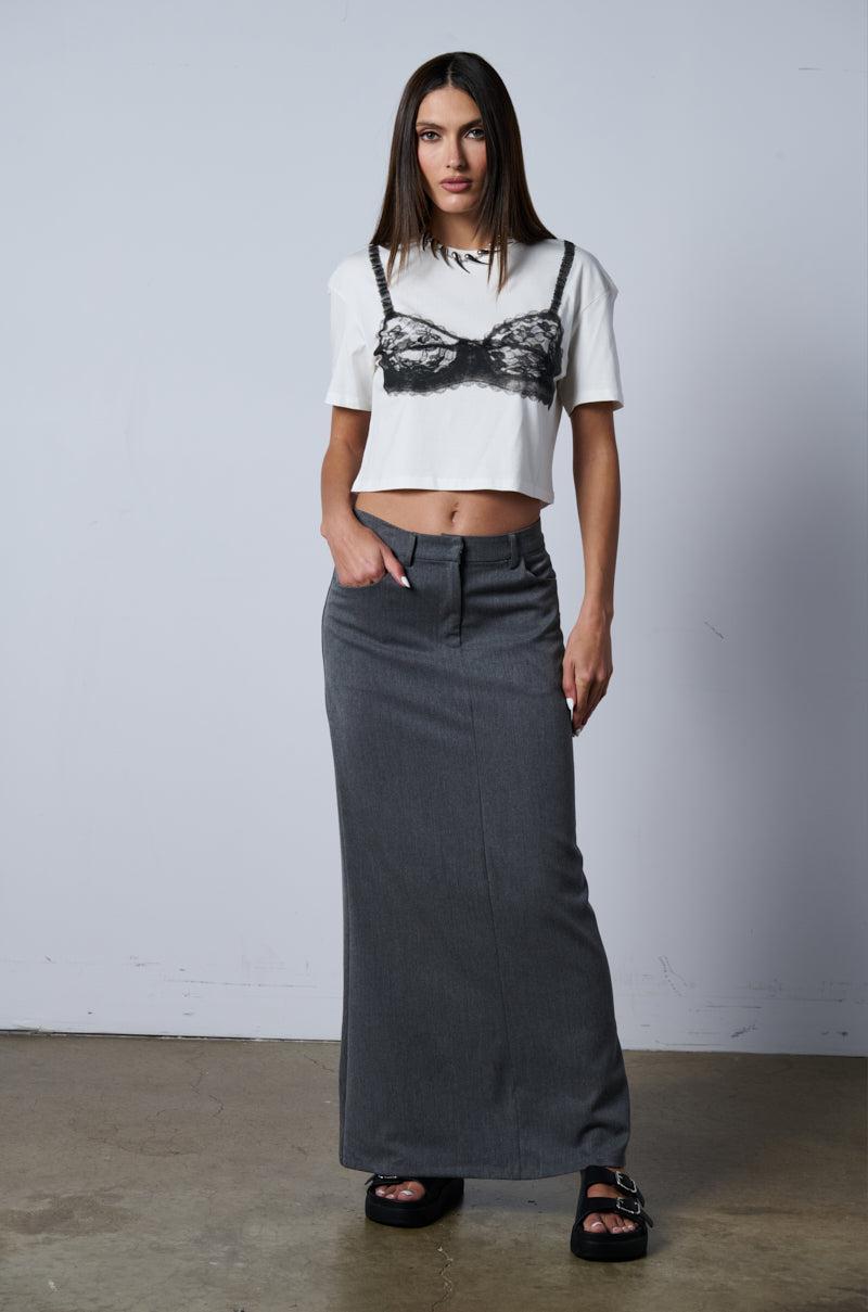 MINIMAL ELEGANCE WOVEN MAXI SKIRT Product Image