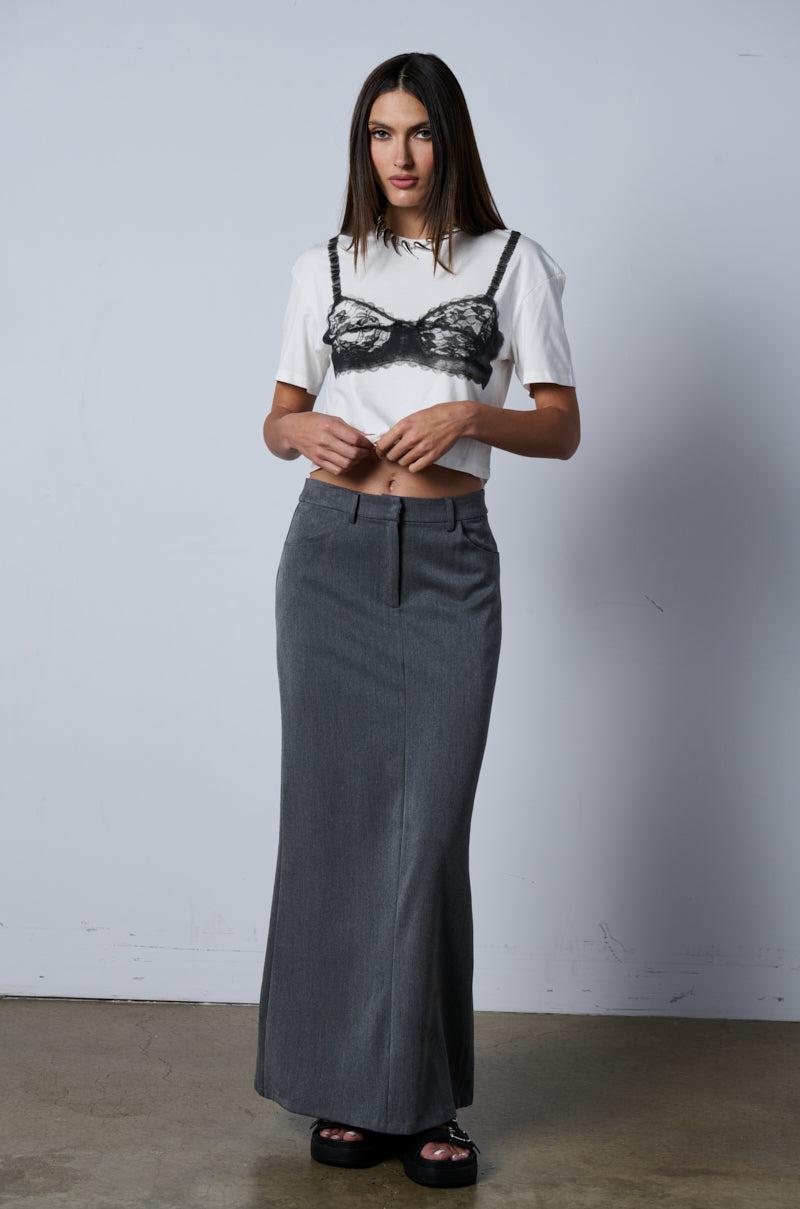 MINIMAL ELEGANCE WOVEN MAXI SKIRT Product Image