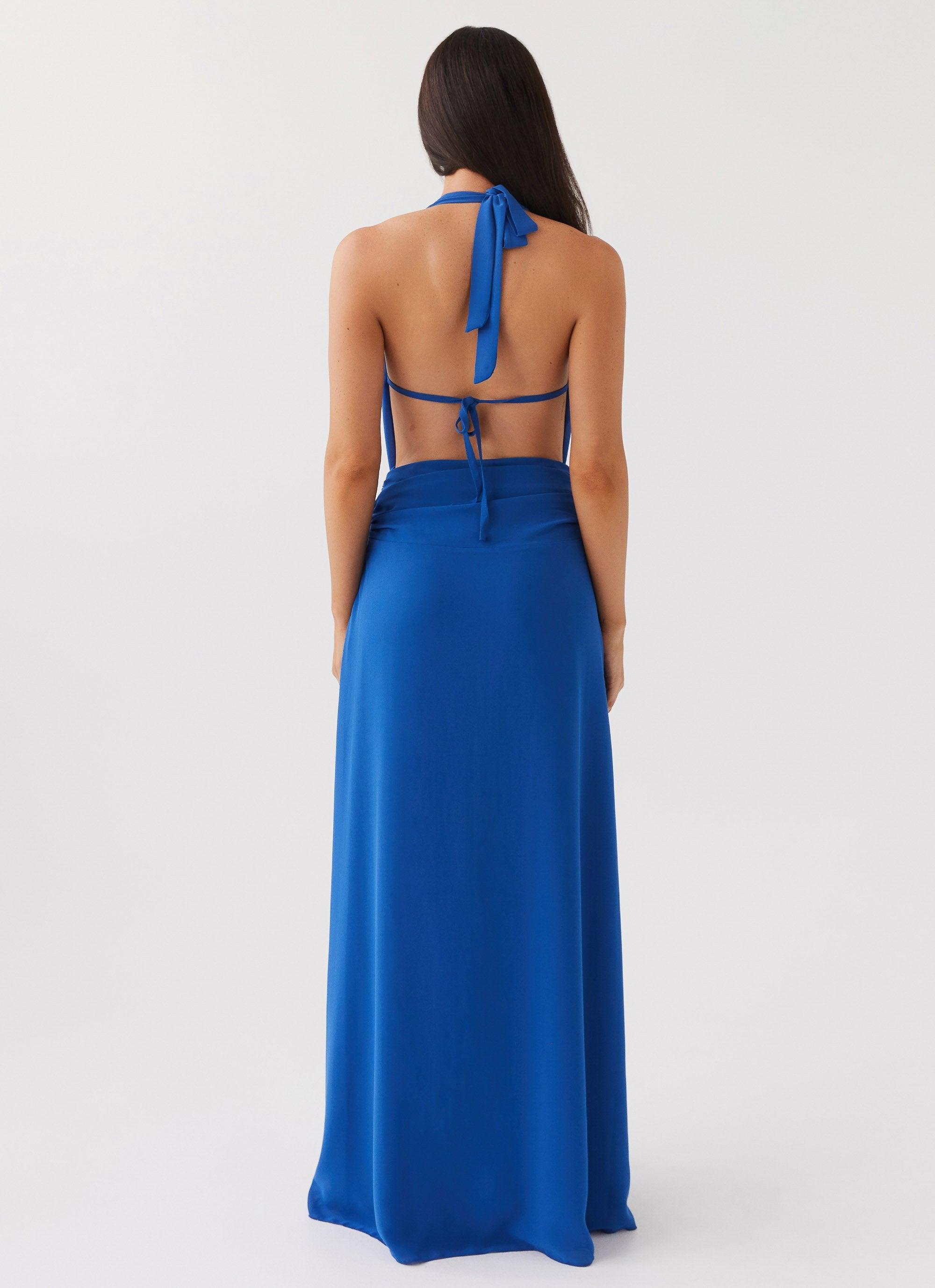 Elysia Chiffon Maxi Dress - Cobalt Product Image