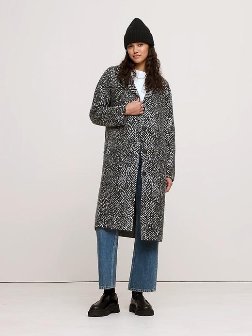 Oversized Merino Jacquard Coatigan Product Image