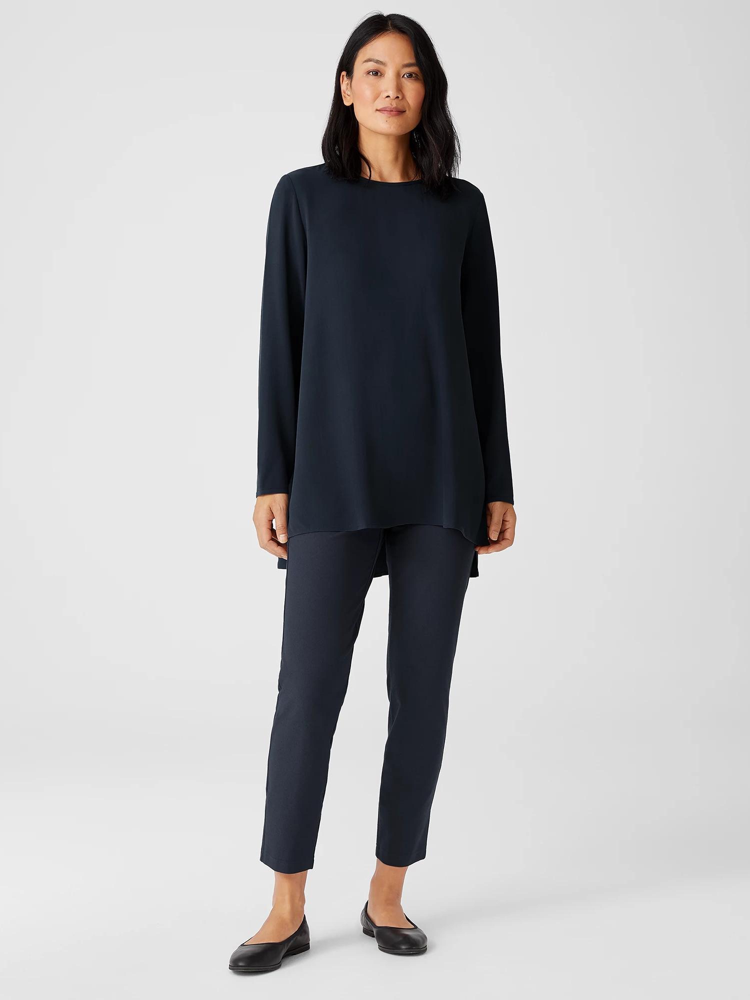 Eileen Fisher Petite Slim Ankle Pants (Ocean) Women's Clothing Product Image