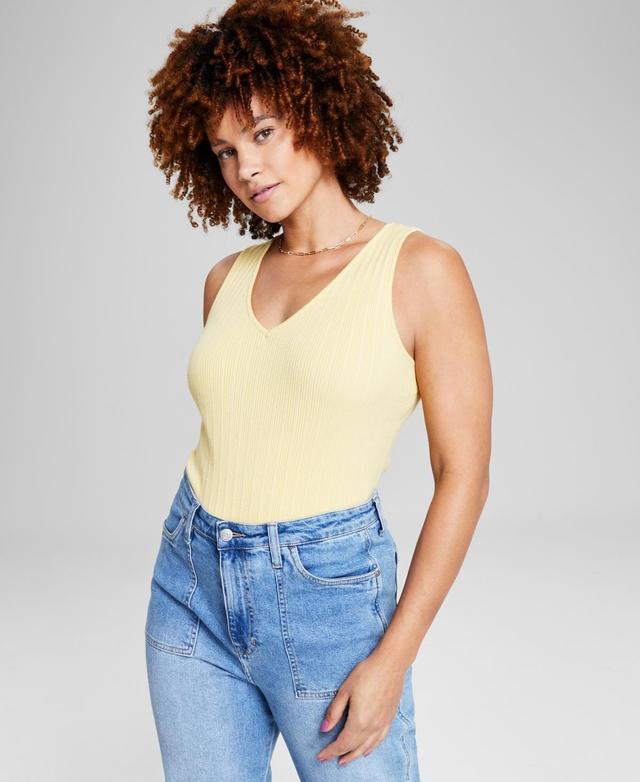 And Now This Womens Sleeveless Sweater V-Neck Bodysuit, Created for Macys Product Image