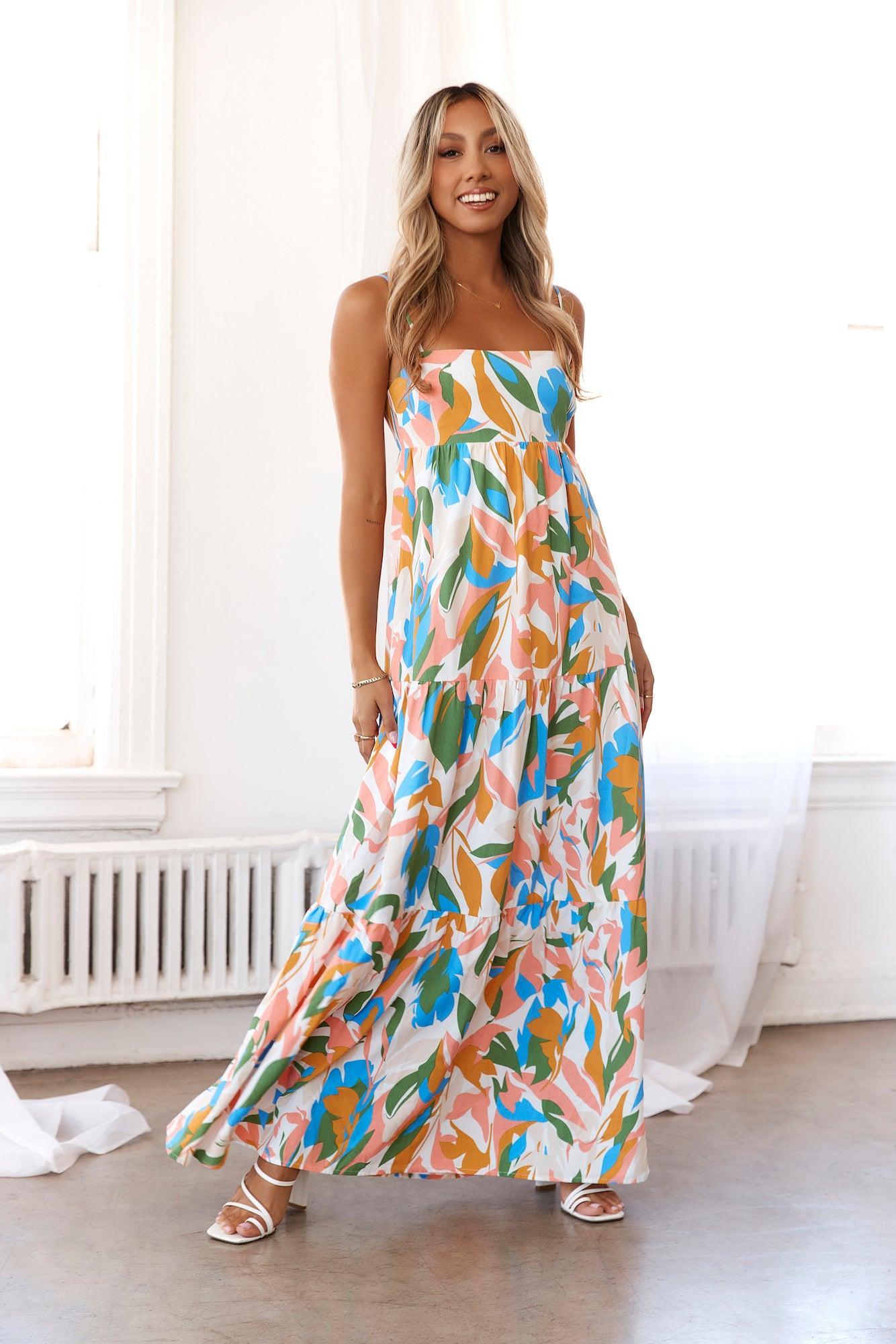 HELLO MOLLY Vivid Skylines Maxi Dress Multi Product Image