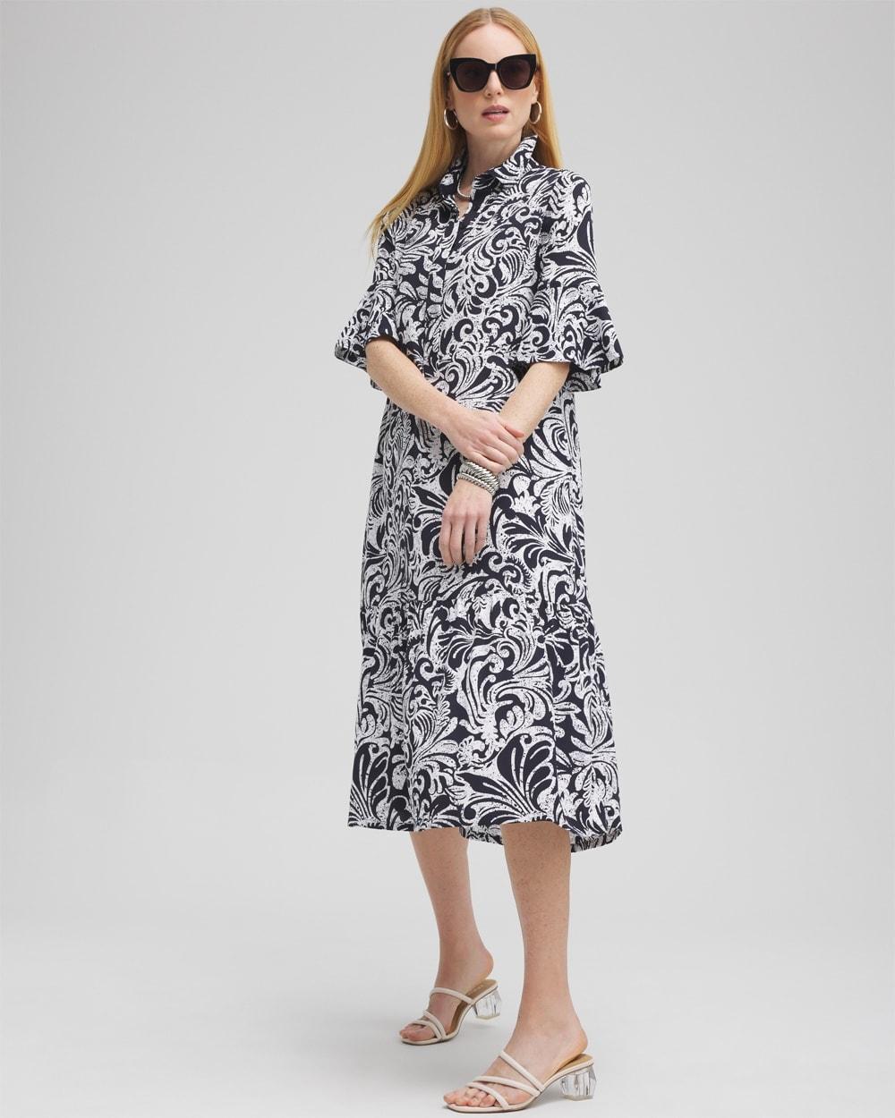 Tiered Midi Shirt Dress Product Image