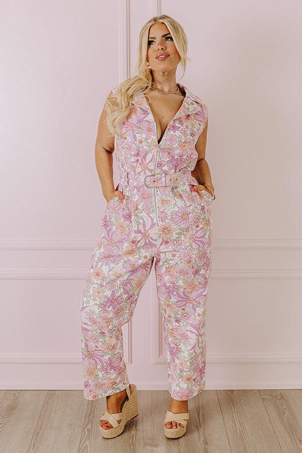 In Full Bloom Denim Jumpsuit Curves Product Image