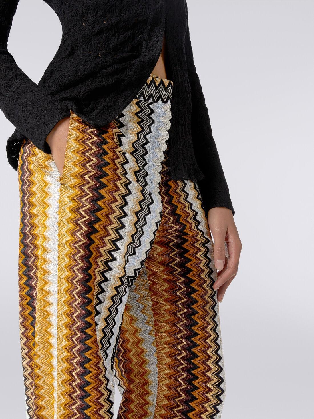 Straight zigzag viscose trousers with lurex Multicoloured | Missoni Product Image