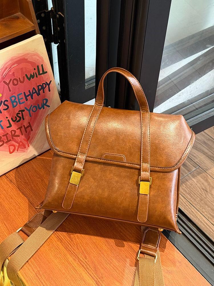 Faux Leather Satchel Backpack product image