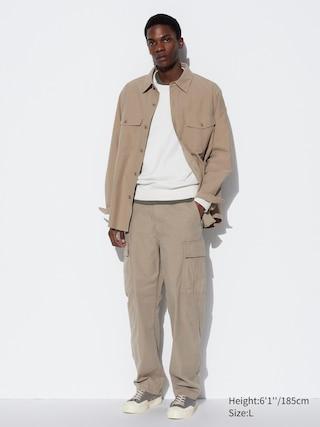 Mens Cargo Pants Beige Small UNIQLO US Product Image