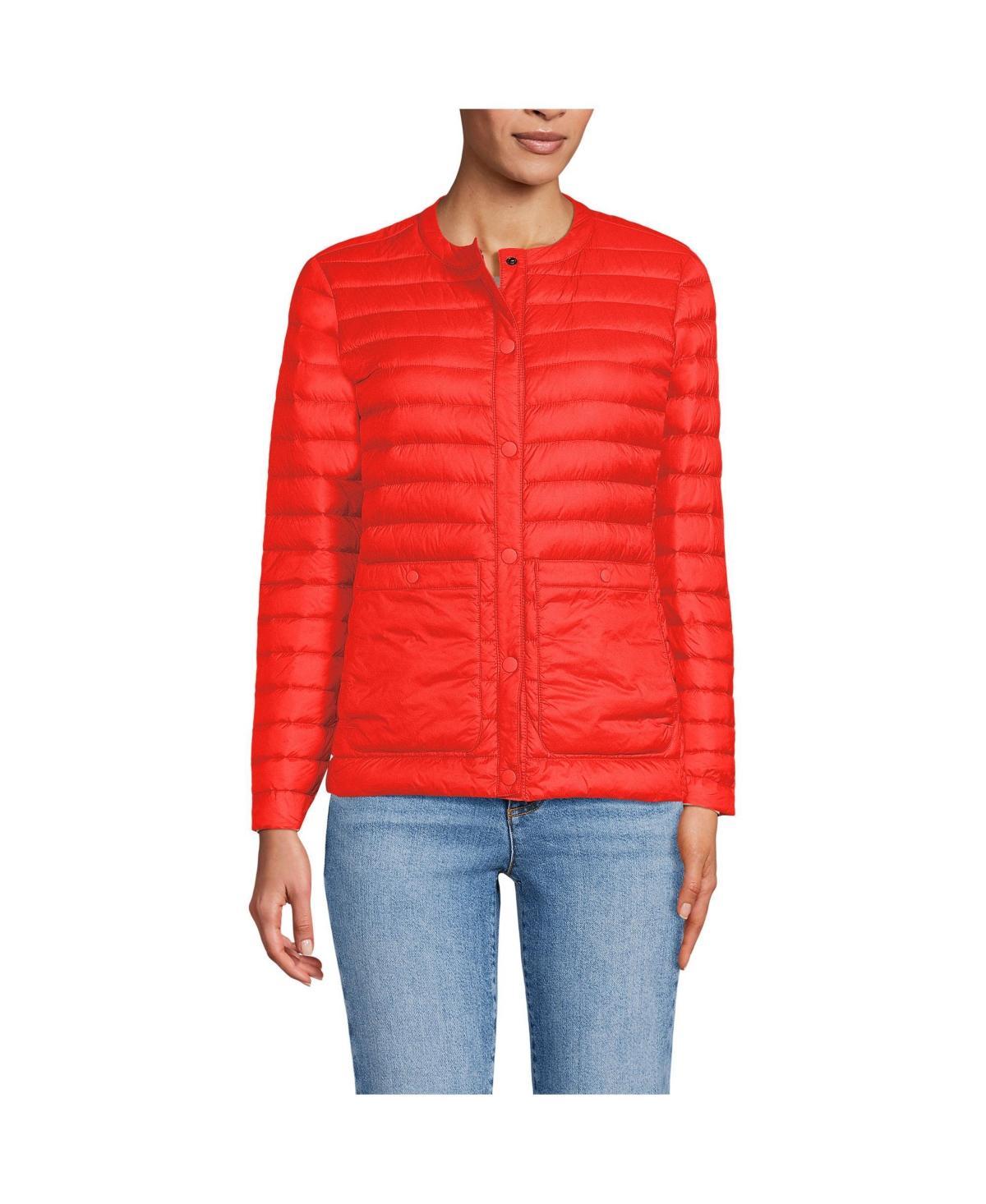 Womens Lands End Collarless Wanderweight Down Puffer Jacket Product Image