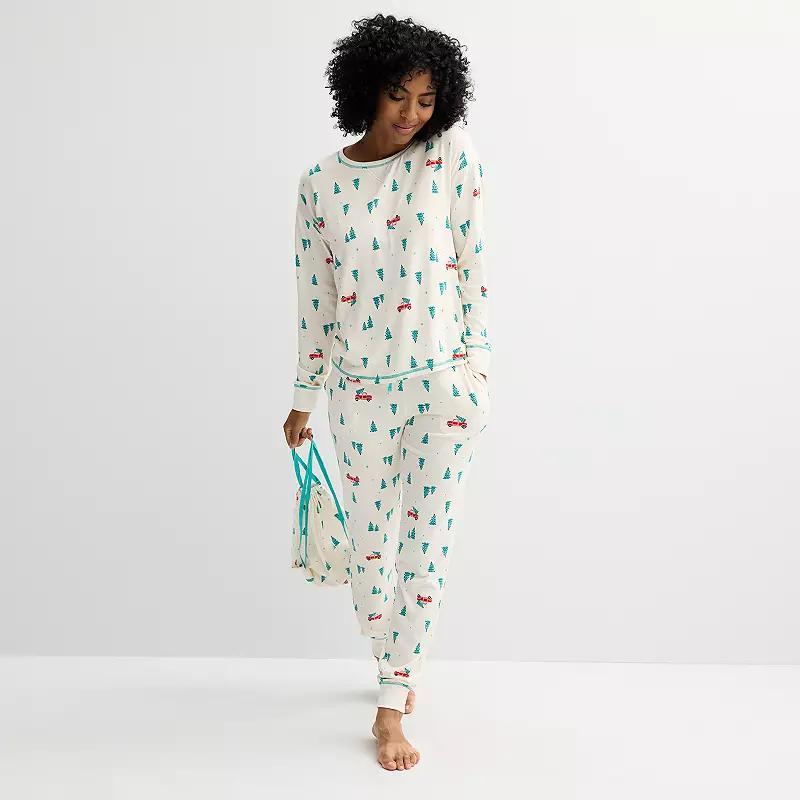 Petite Sonoma Goods For Life Snit Pajamas, Womens Product Image