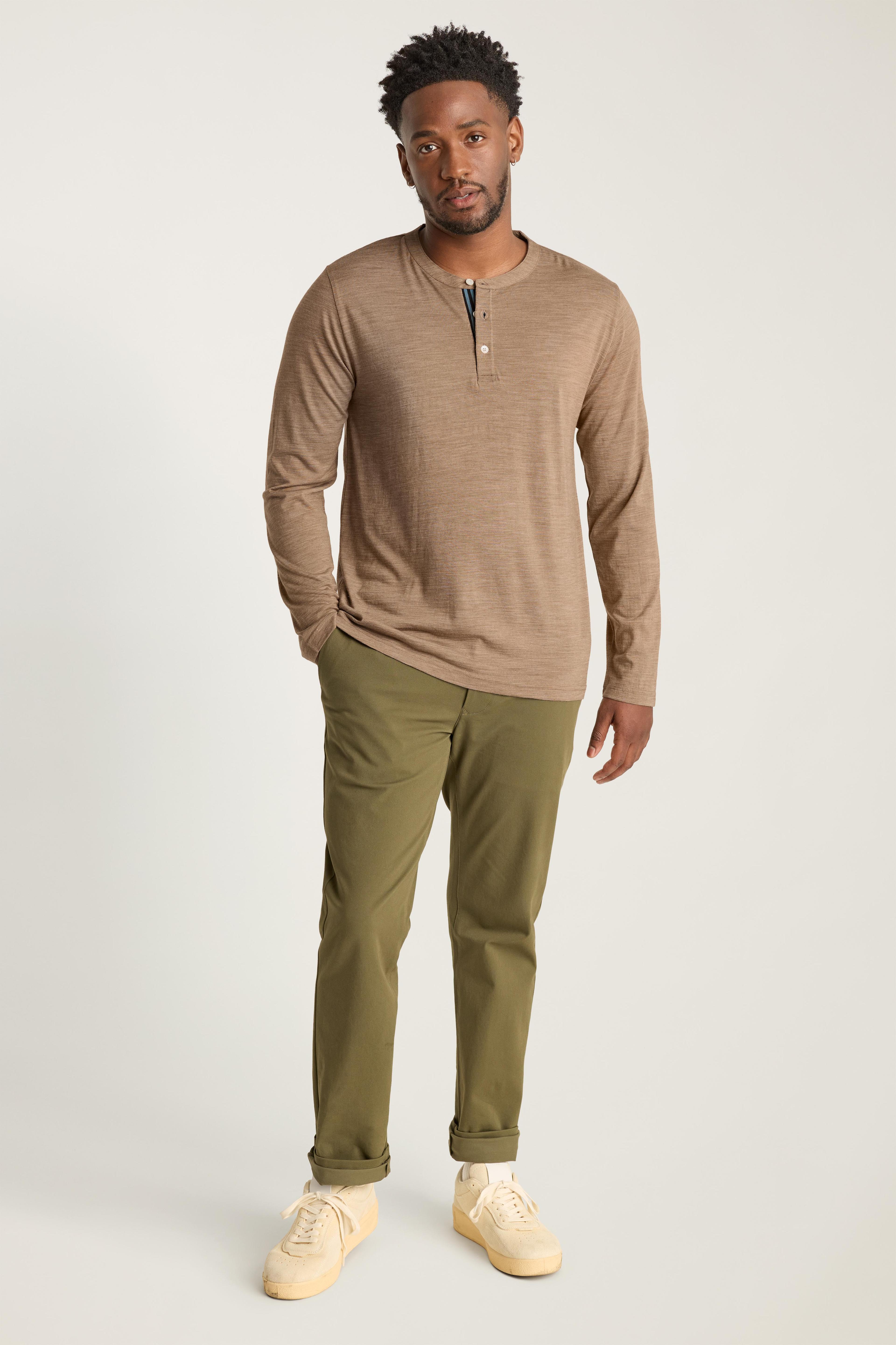 Performance Merino Long Sleeve Henley Product Image