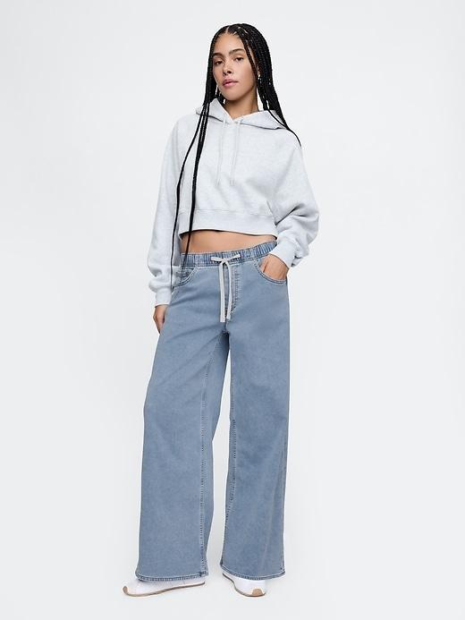 Mid Rise Knit Easy Baggy Jeans Product Image