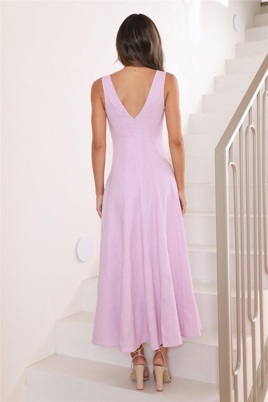 Dusk Soiree Midi Dress Lilac  Product Image