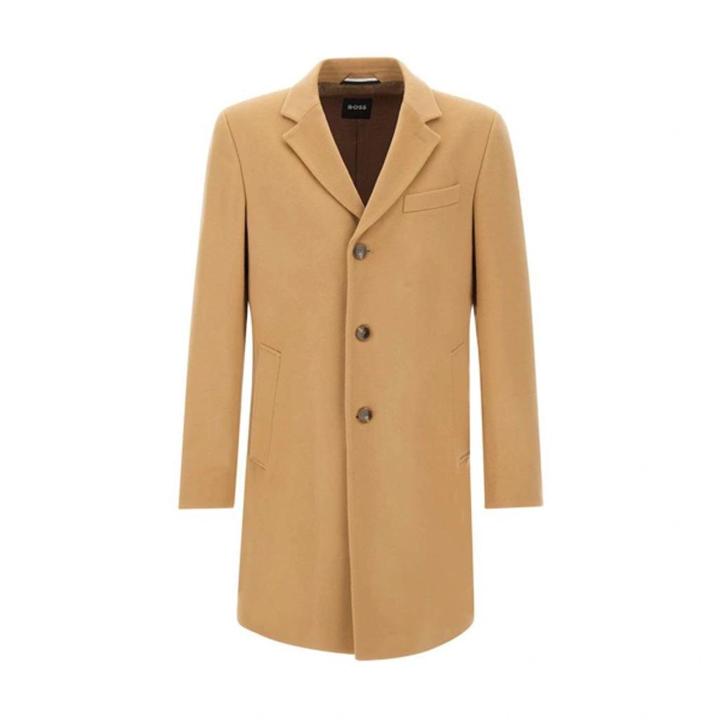 Boss By  Men's Fully Lined Regular-fit Coat In Medium Beige Product Image