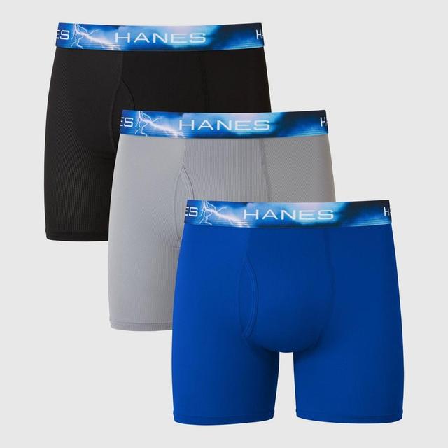 Hanes Premium Mens Performance Ultralight Boxer Briefs 3pk - Blue/Teal Product Image