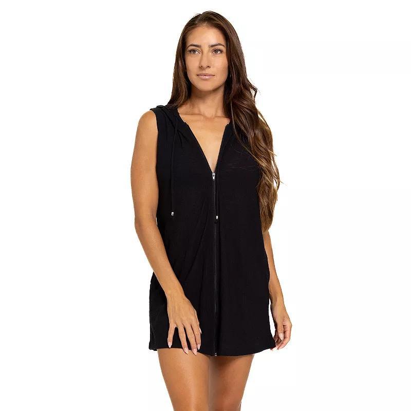 Womens Portocruz Sleeveless Full-Zip Hooded Swim Cover-Up Product Image