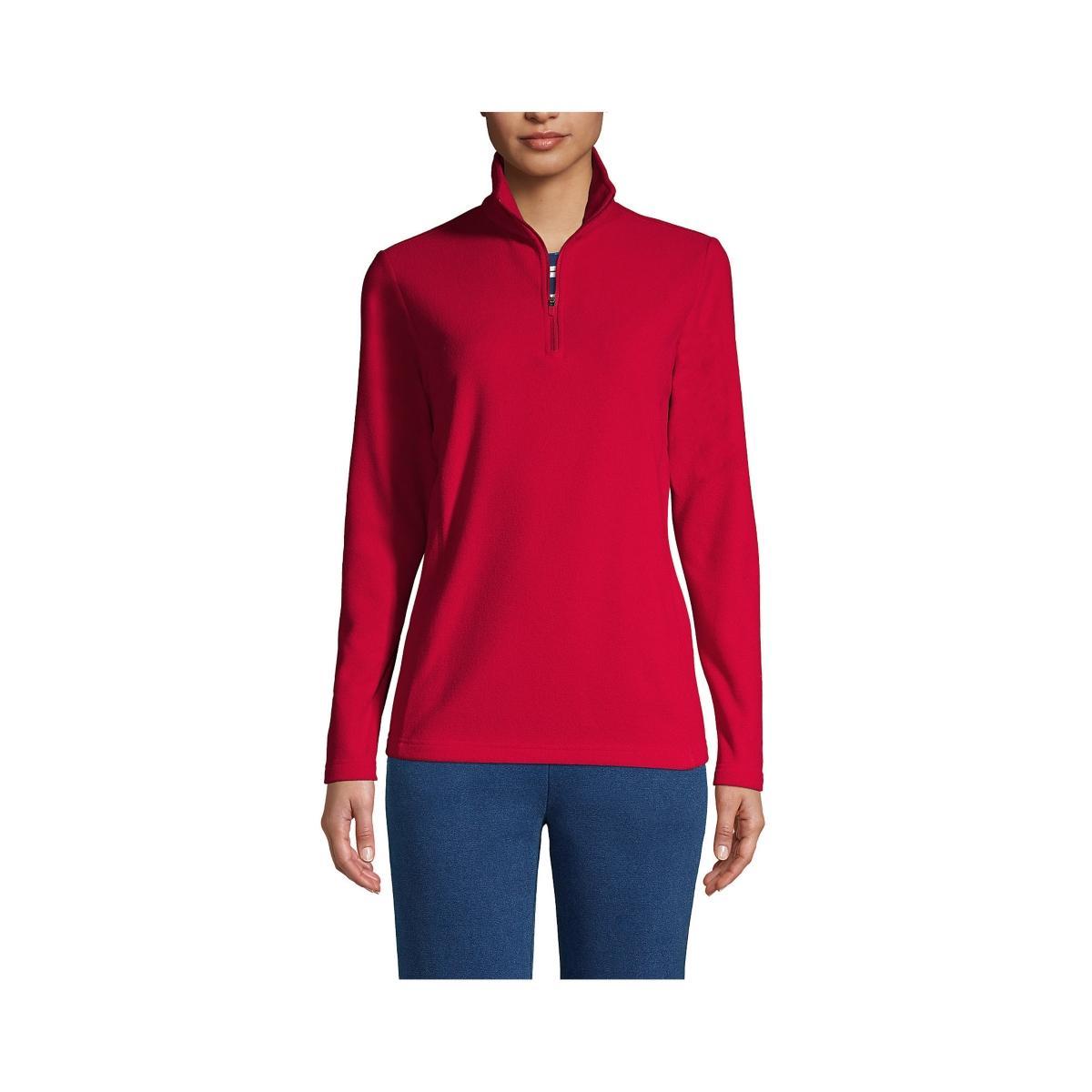 Womens Lands End Quarter-Zip Fleece Pullover Product Image