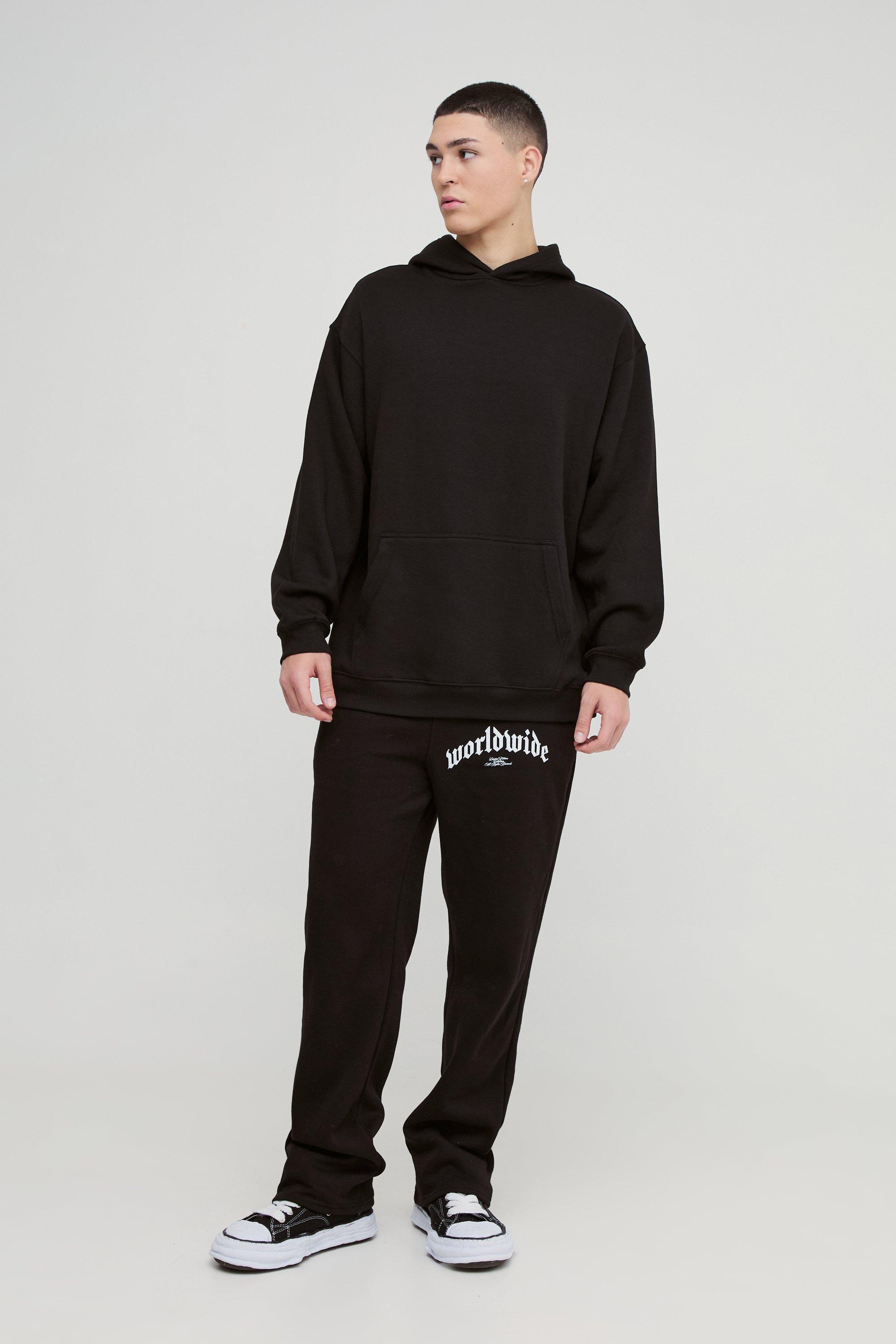 Oversized Worldwide Graphic Hooded Tracksuit | boohooMAN USA product image