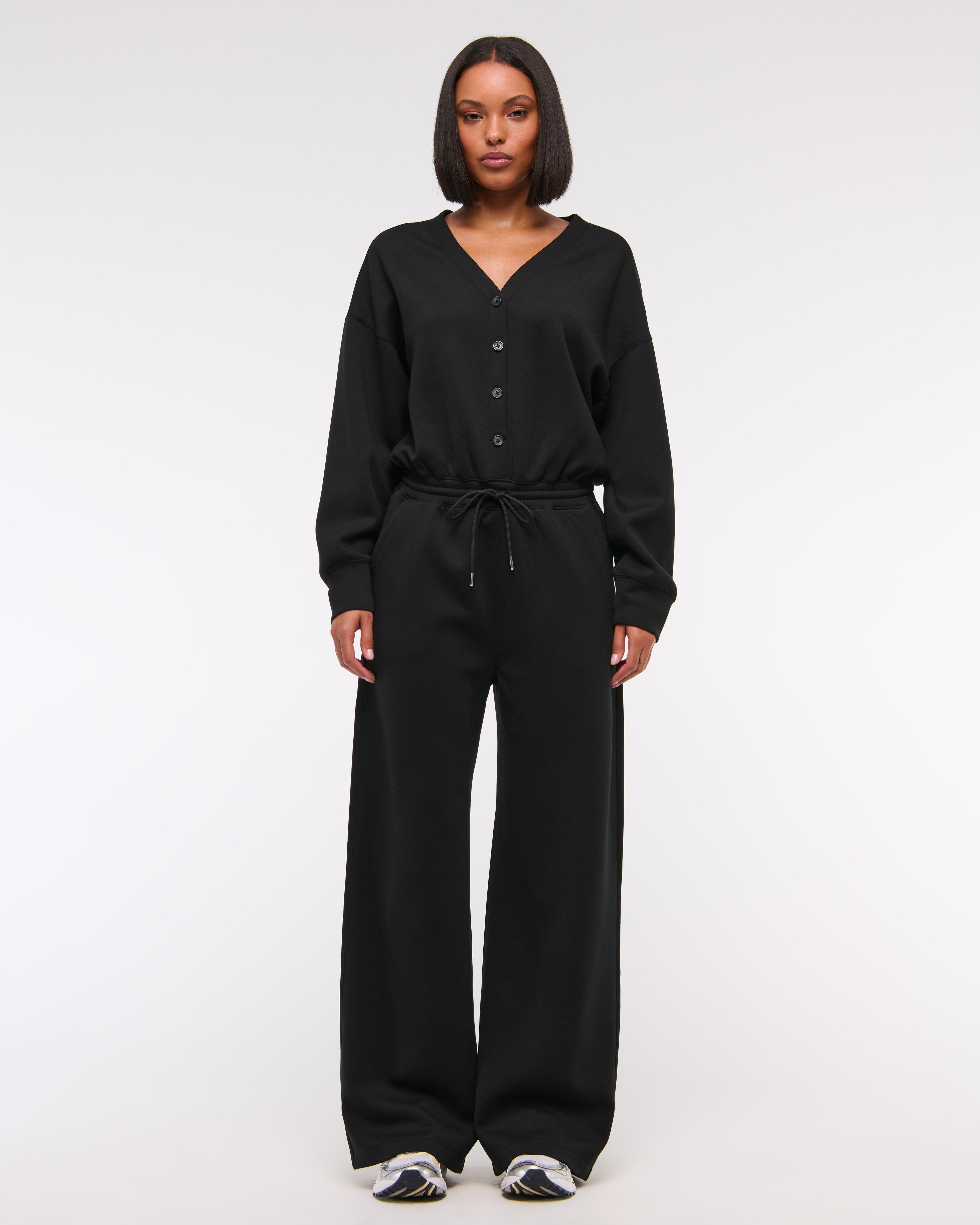 YPB neoKNIT Long-Sleeve Henley Jumpsuit Product Image