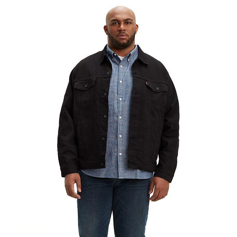 Big & Tall Levis Denim Trucker Jacket, Mens Black Product Image