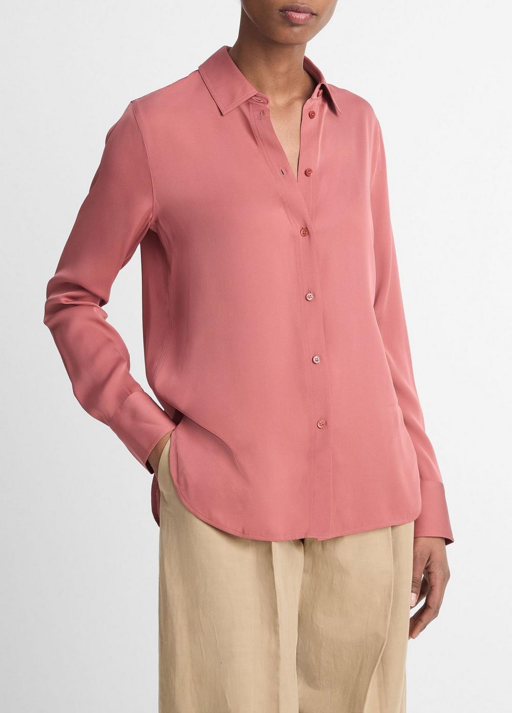 Stretch-Silk Slim-Fit Blouse Product Image