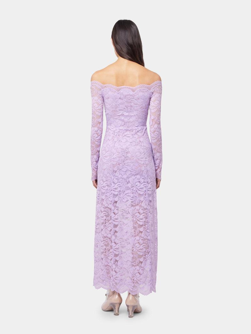 LAVENDER LONG DRESS IN LACE Product Image