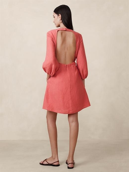 Lisa Open-Back Linen Dress Product Image