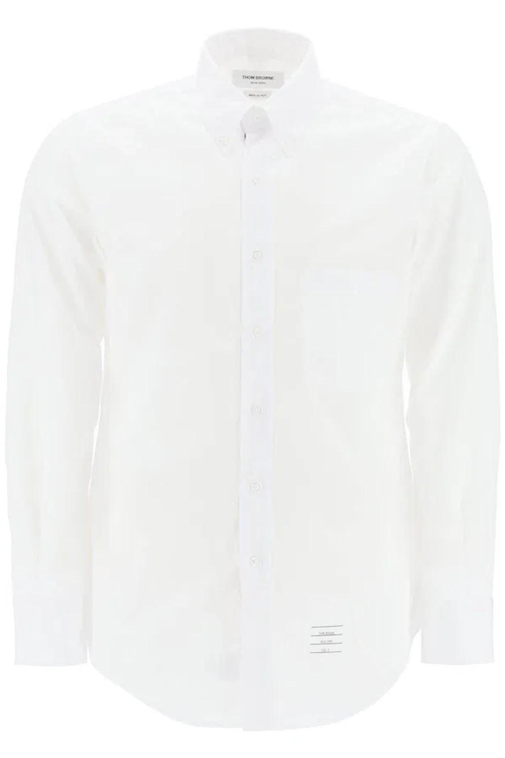 THOM BROWNE Classic Fit Oxford Shirt In White Product Image