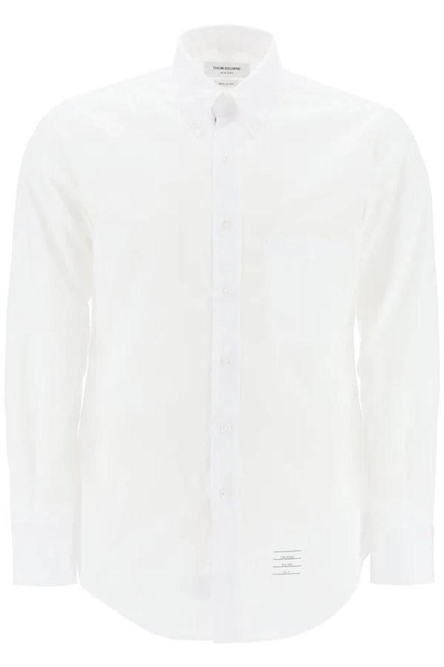 THOM BROWNE Classic Fit Oxford Shirt In White Product Image