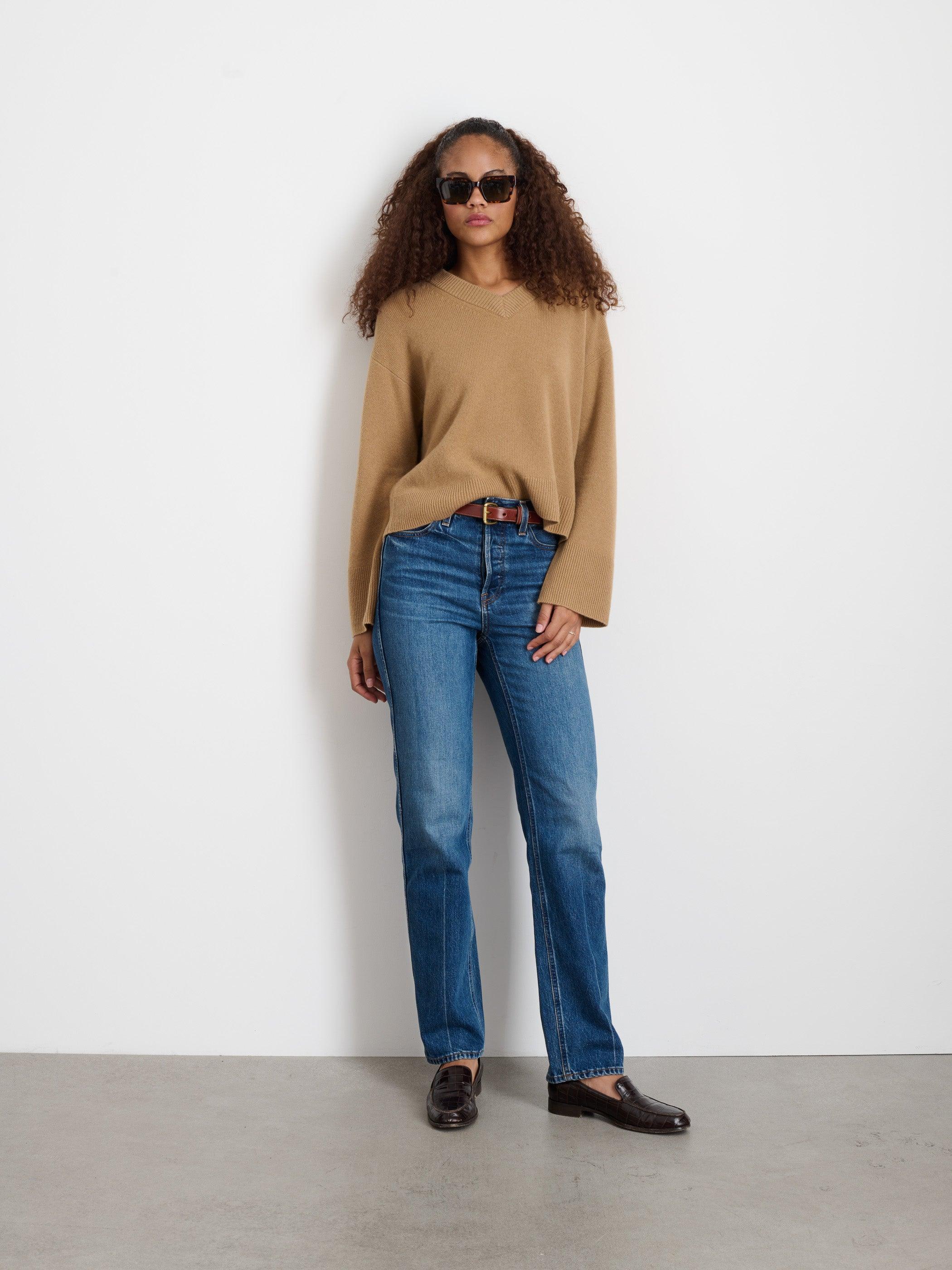 Rowan V-Neck in Cashmere Female Product Image