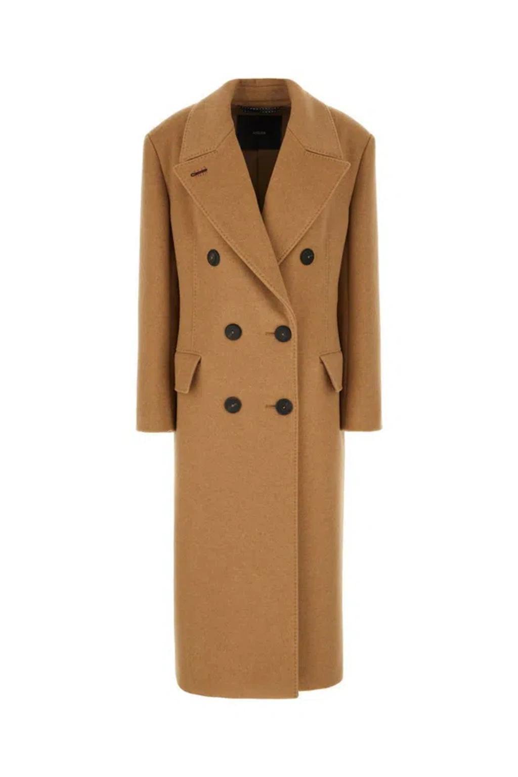 MAX MARA Camel Cashmere Blend Coat In Marrone Bronzo Product Image