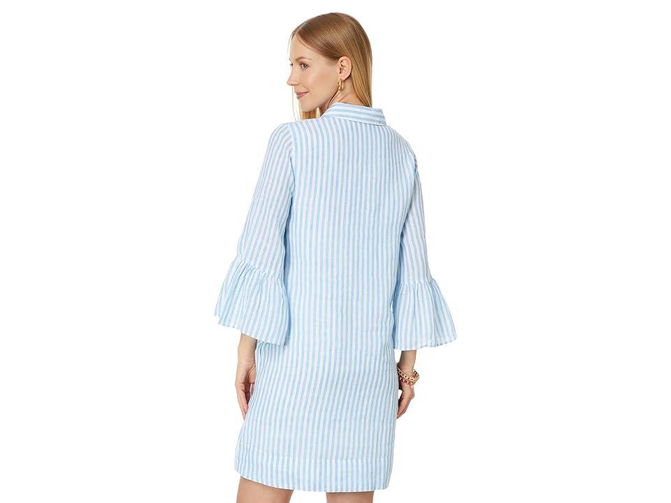 Lilly Pulitzer Jazmyn 3/4 Sleeve Linen Tunic Dress (Lunar Bimini Stripe) Women's Dress Product Image