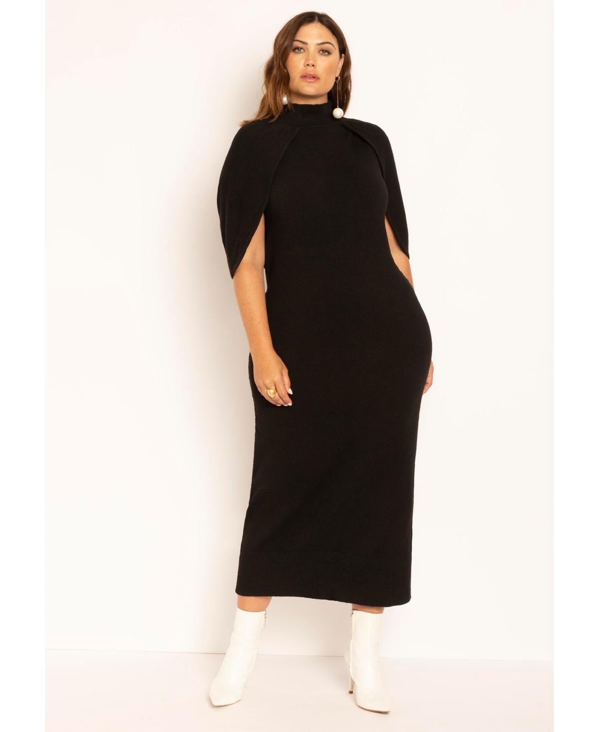 Eloquii Womens Plus Size Sweater Cape Dress Product Image