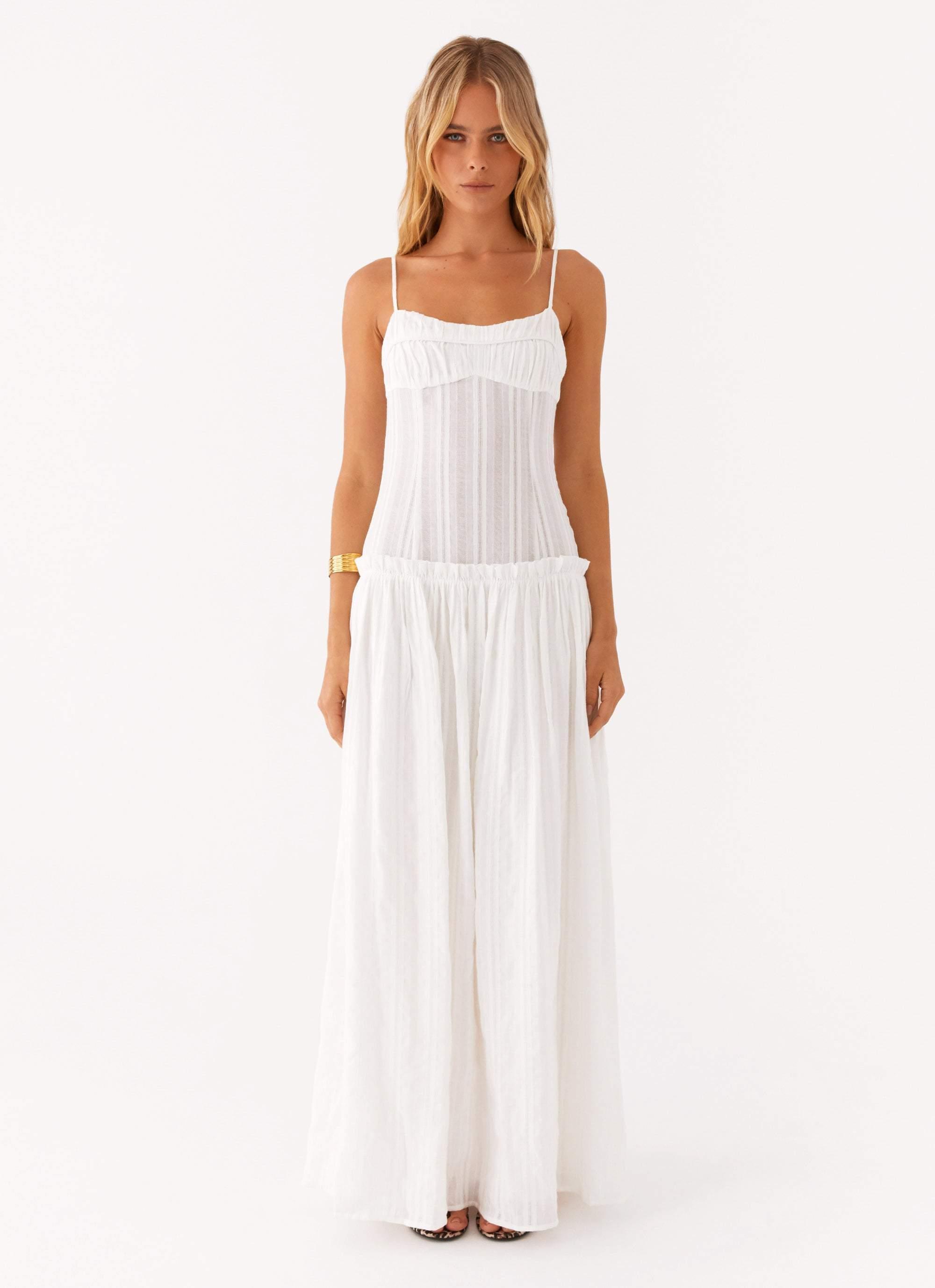 Jacinda Drop Waist Maxi Dress - Ivory Product Image