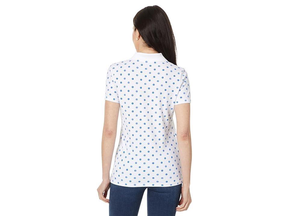 Women's Dot Print Short Sleeve Polo Shirt Product Image