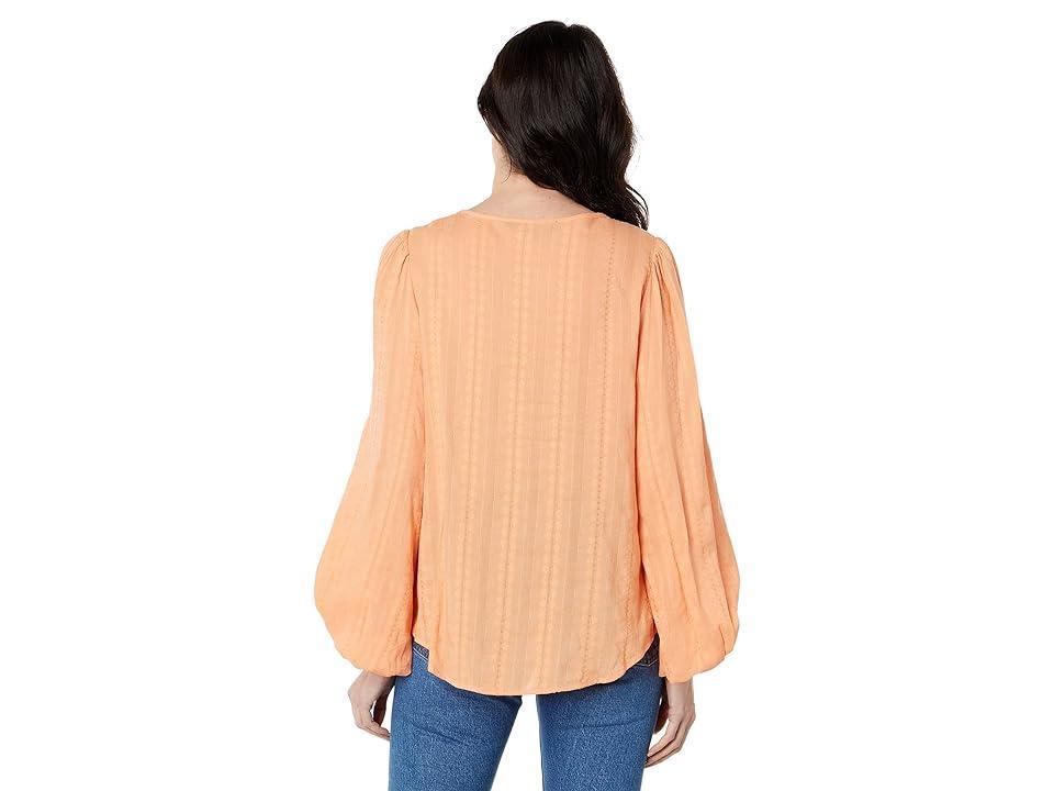 Tommy Hilfiger Puff Sleeve Blouse (Delacroix Dobby/Coral Reef) Women's Clothing Product Image