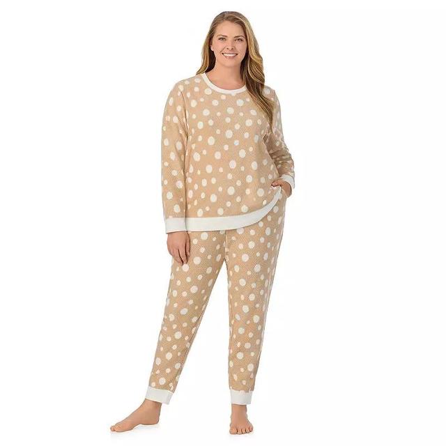 Plus Size Cuddl Duds Honeycomb Fleece Pajama Top & Pajama Joggers Set, Womens Product Image