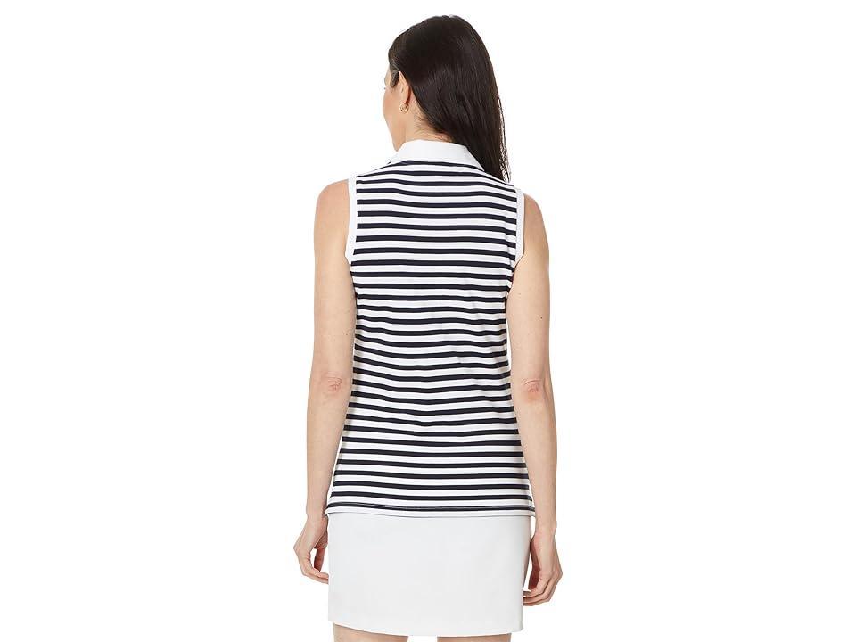 Tommy Hilfiger Sleeveless Stripe Polo (Sky Captain/Bright White) Women's Clothing Product Image