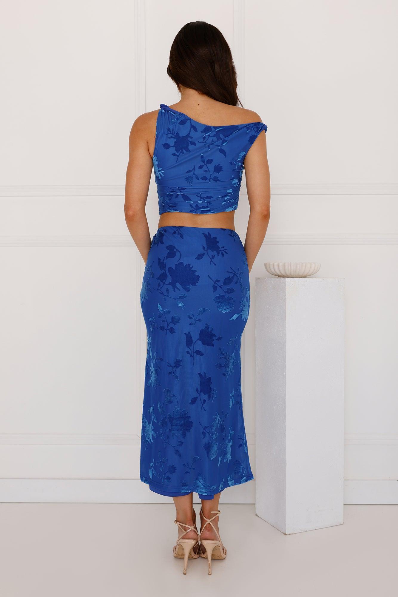 Neon Night Midi Skirt Blue Product Image